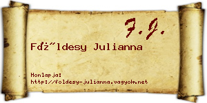 Földesy Julianna névjegykártya